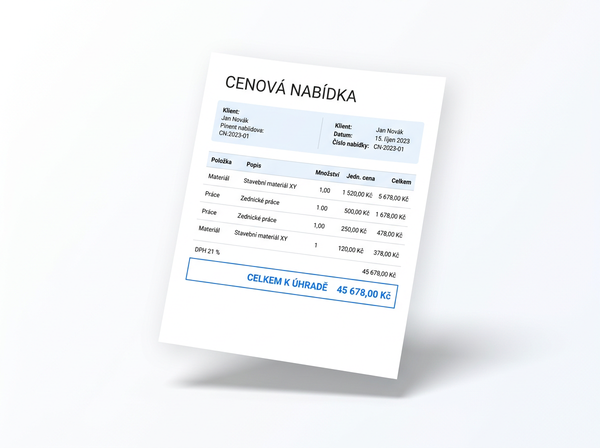 Cenová nabídka pro klienta